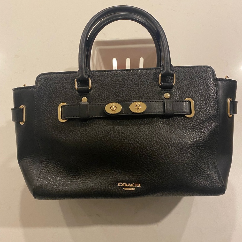 Coach black tote with cross body strap - Mint condition